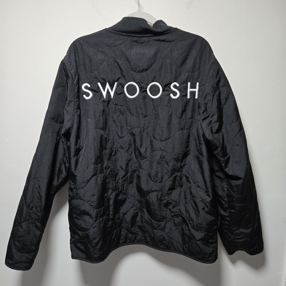 Nike Double Swoosh Spellout Jacket Size XL Black White